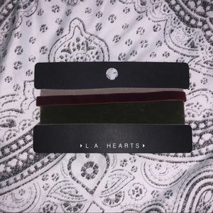 L.A HEARTS  3 Set of Suede Chokers